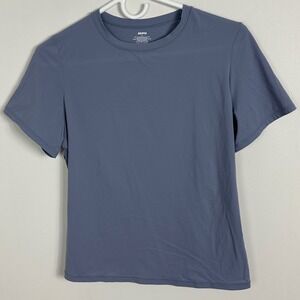 Skims Blue Short Sleeve Crew Neck Everyday T-Shirt Tee Fitted Top Womens Size XL